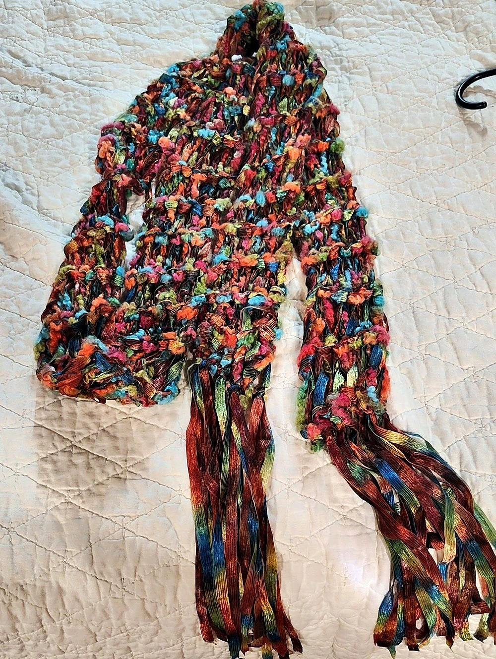 Multicolor Fringed Scarf Like New